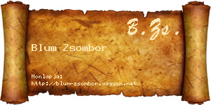 Blum Zsombor névjegykártya